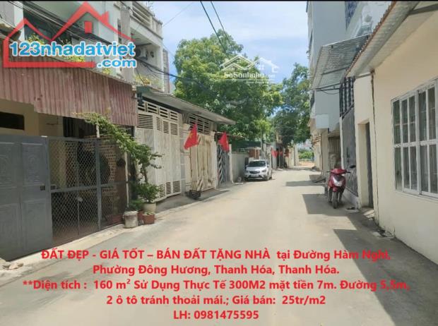 ĐẤT ĐẸP - GIÁ TỐT – BÁN ĐẤT TẶNG NHÀ  tại Đường Hàm Nghi, Phường Đông Hương, Thanh Hóa,