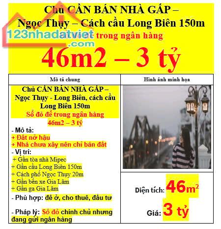 Chủ CẦN BÁN NHÀ GẤP –  Ngọc Thụy - Long Biên, cách cầu Long Biên 150m Sổ đỏ để trong ngân - 4