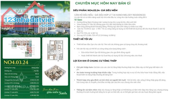 BÁN DỰ ÁN CĂN HỘ SIÊU MẪU - GIÁ SIÊU HỢP LÝ TẠI HANOI MELODY RESIDENCES - 1