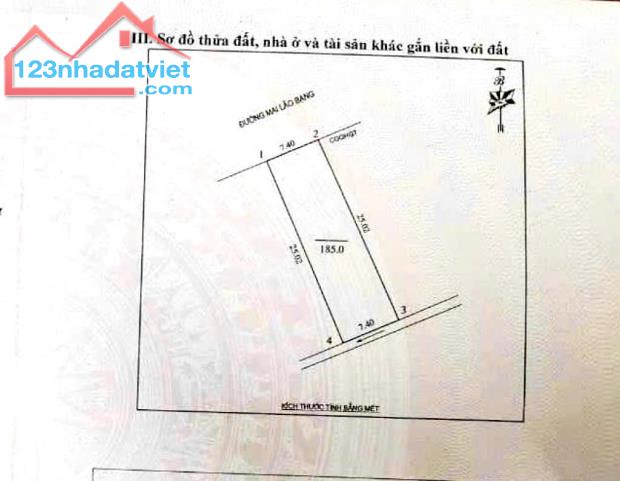 Bán 185m2 đất kinh doanh mặt đường Mai Lão Bạng - Nghi Phú