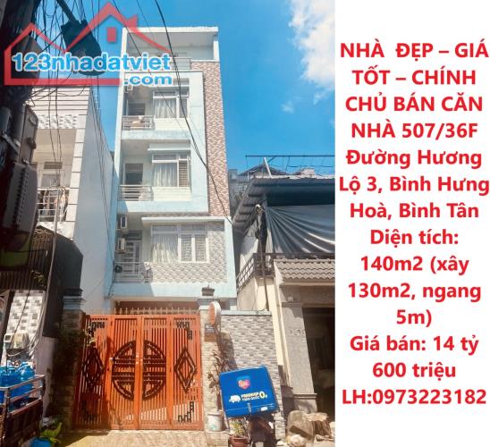 NHÀ  ĐẸP – GIÁ TỐT – CHÍNH CHỦ BÁN CĂN NHÀ 507/36F Đường Hương Lộ 3, Bình Hưng Hoà, Bình