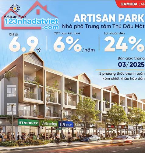 Artisan Park Nhà phố 2 mặt tiền đường, cam kết cho thuê 24%/4 năm.