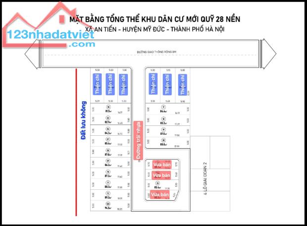 HOA KHÔI ĐẤT AN TIẾN - MỸ ĐỨC - HÀ NỘI DT 85.4m2, MT5.1m