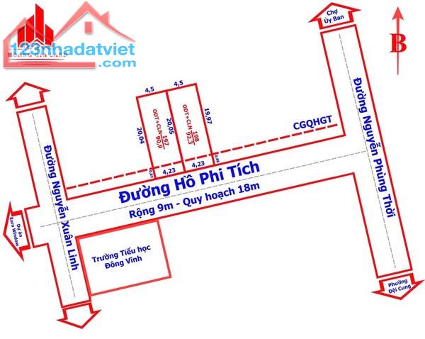 ❌Chính thức mở bán 2 lô mặt đường Hồ Phi Tích, Đông Vĩnh, TP Vinh 92,3m2 ĐN đường 9m - 3