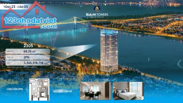 Căn hộ Sam Towers Đà Nẵng giá 5,3 tỷ/2 phòng ngủ 68m2