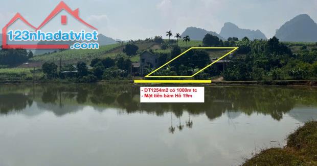 VIEW HỒ TUYỆT ĐẸP ĐỂ LÀM NGHỈ DƯỠNG ĐÂY Ạ gửi em bán lô đất 1254m2/1000 thổ cư T