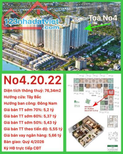 Căn 3 ngủ103m2 tầng đẹp hướng Đông Nam tại Hanoi Melody Residences Linh Đàm. chốt liền - 1