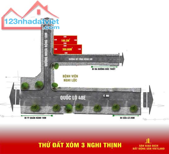 Đất xóm 3 Nghi Thịnh cách đường 48e bệnh viện Nghi Lộc 50m