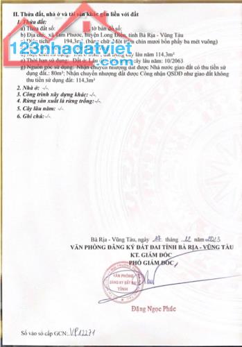 VỐN 1 TỶ 299 MUA ĐẤT LONG ĐIỀN NGAY VÒNG XOAY NGAY 44B HƯƠNG QUA BIỂN PHƯỚC HẢI 200 MÉT