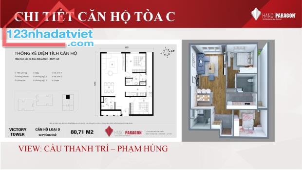 Căn 2PN hộ khẩu Cầu Giấy chỉ 6x triệu/m2 full nội thất vào ở ngay - 2