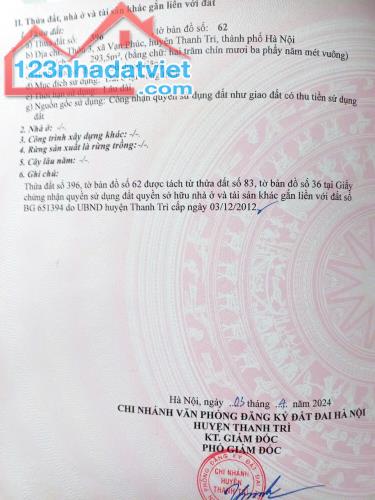 Bán 3 lô đất, mỗi lô ~ 100m2 mặt tiền 5m, tổng diện tích 293,5m2 tại THÔN 3, XÃ VẠN PHÚC