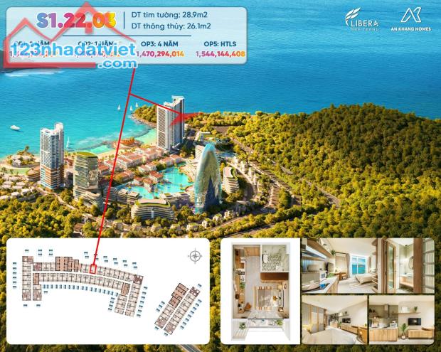 Độc quyền căn studio Libera Nha Trang View biển, giá trực tiếp CĐT ck 5% - 3