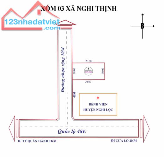 Đất xóm 3 , Nghi Thịnh , Nghi Lộc cạnh đường quốc lộ 48E - 1