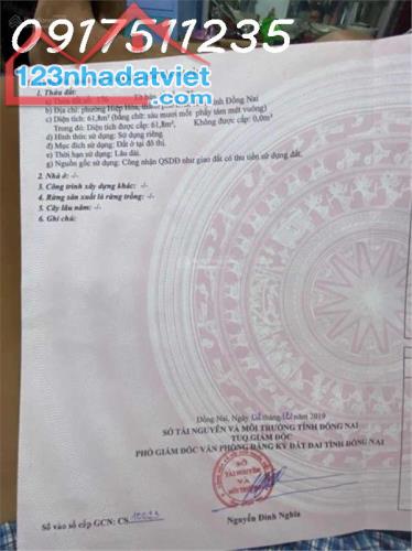 Chủ gởi bán đất Cù Lao phố khu dân cư ngay trường học cấp 1,2,3 Hiệp Hoà. Giá chỉ 2,8 tỷ