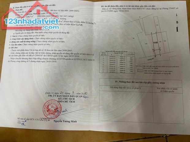 Cần bán đất tại 196/37, Đường Trần Thị Cờ, Phường Thới An, Quận 12, Tp Hồ Chí Minh - 3