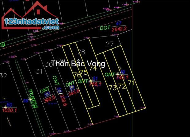 Bán Đất Đường Nhựa Liên Xã. Lô Đất 155m thôn Bắc Vọng, Bắc Phú, Sóc Sơn. Giá chỉ 1xtr/m2