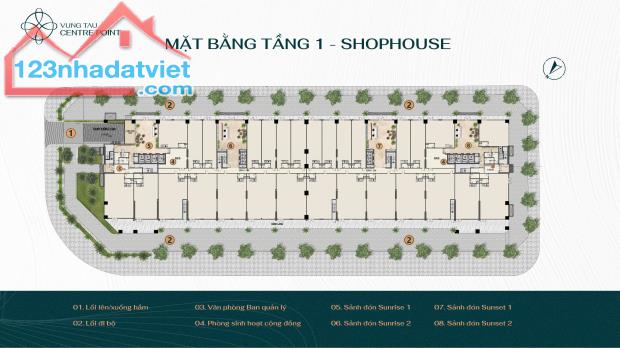 SHOPHOUSE TẠI VUNG TAU CENTRE POINT, GIÁ 12,5 TỶ, 200M2, 3 TẦNG, MẶT TIỀN 16M - 2