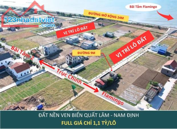 Đất biển Quất Lâm, Giao Phong siêu rẻ, vị trí tiềm năng, gần bãi tắm nhất Giao Thủy, N - 4