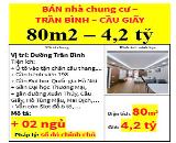 BÁN nhà chung cư –  TRẦN BÌNH – CẦU GIẤY 80m2 – 4,2 tỷ