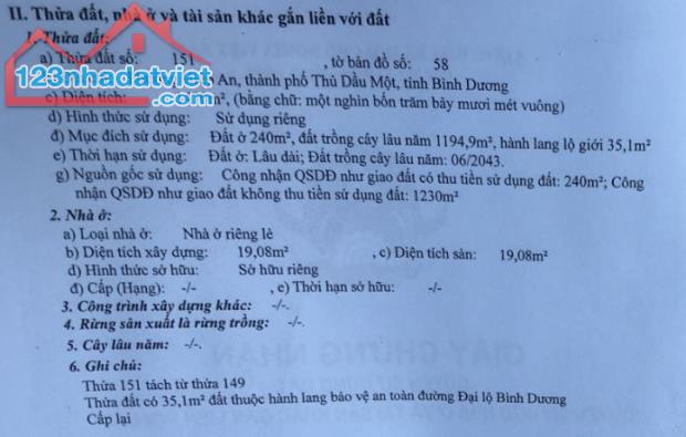 Chính chủ cần bán lô đất mặt tiền Đại Lộ Bình Dương, Hiệp An, TP Thủ Dầu Một, Bình Dương - 1