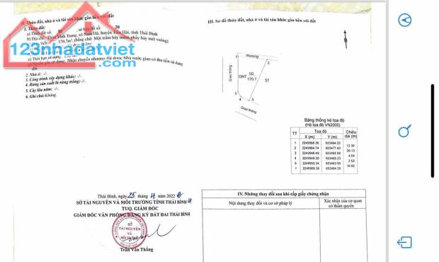 Bán Nhanh Lô Đất 2 Mặt Tiền 170,7m2 tại Thôn Vĩnh Trung, Xã Nam Hà, Huyện Tiền Hải - 5