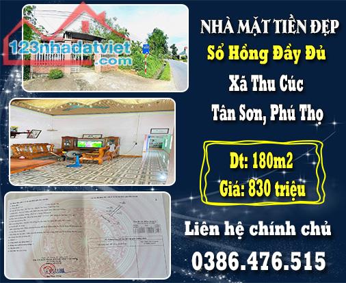 CHÍNH CHỦ BÁN CĂN NHÀ MẶT TIỀN TẠI XÃ THU CÚC, TÂN SƠN, PHÚ THỌ