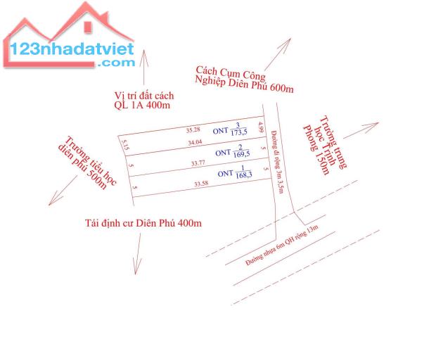 CẦN BÁN 3 LÔ  ĐẤT DIÊN PHÚ, DIÊN KHÁNH, KHÁNH HÒA - 2