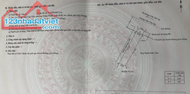 Chính chủ cần bán 94m2 - 2 mặt tiền, mặt phố Trần Văn Cẩn, Tràng Minh, Kiến An, Hải Phòng - 1