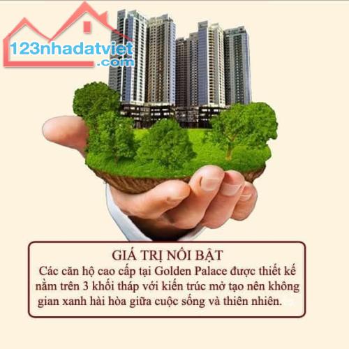 CHUNG CƯ GOLDEN PALACE MỄ TRÌ 128M – 3 PHÒNG NGỦ  – 2 NHÀ VỆ SINH – CĂN GÓC – BAN CÔNG