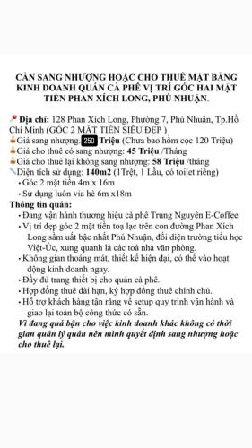 CHO THUÊ MẶT BẰNG PHAN XÍCH LONG KHU VIP 1 TRỆT 1 LẦU RẺ NHẤT THỊ TRƯỜNG HOẶC SANG NHƯỢNG - 1