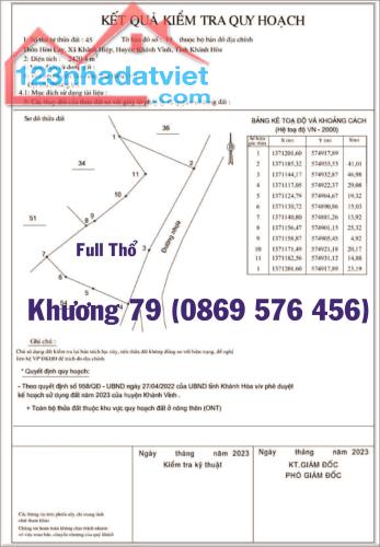 MỞ BÁN VÀI LÔ NỀN ĐẤT Ở TẠI KHÁNH HOÀ CHỈ 160TRIỆU