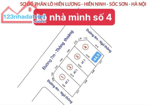 Bán đất Hiền Lương, Hiền Ninh, Sóc Sơn , Hà Nội dt 44,5m có 1,52 tỷ