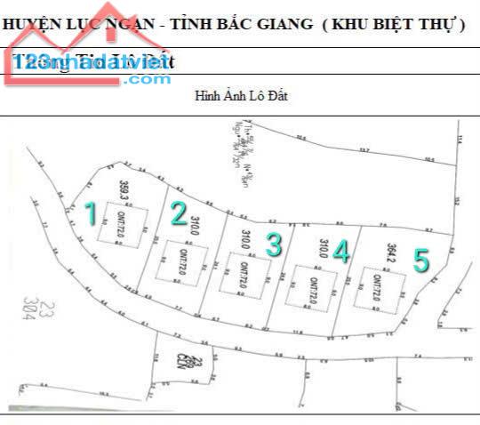 CẦN BÁN 5 LÔ ĐẤT BIỆT THỰ ĐẸP TIỀN NĂNG TẠI xã KIÊN THÀNH-LỤC NGẠN-BẮC GIANG