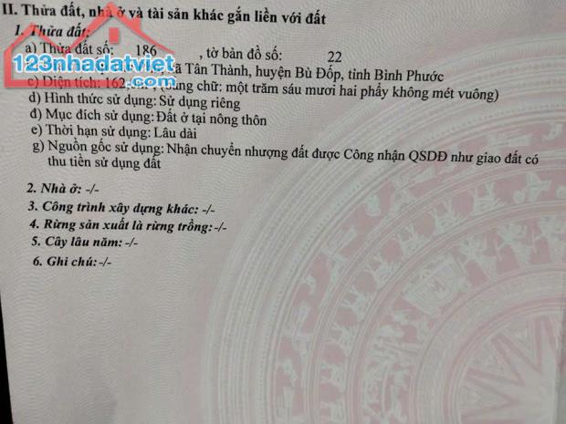 Chính Chủ Cần Bán Lô Đất Vị Trí Đắc Địa Tại  Xã Tân Thành, Huyện Bù Đốp, Bình Phước - 2