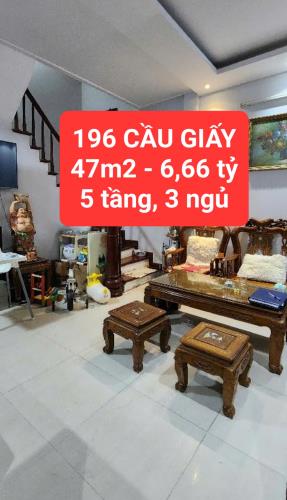 196 CẦU GIẤY - 47m2 giá 6,6 tỷ - 5 tầng, 3 ngủ - 0859990768