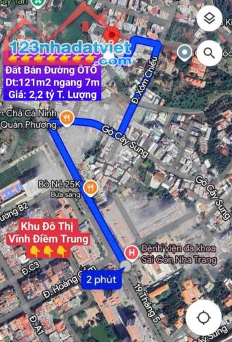 ĐẤT HẺM GẦN KĐT VĨNH ĐIỀM TRUNG 121M2, NGANG 6,97M, GIÁ SIÊU TỐT 2,2 TỶ