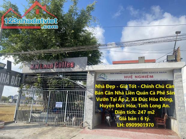 Nhà Đẹp - Giá Tốt - Chính Chủ Cần Bán Căn Nhà Liền Quán Cà Phê Sân Vườn Tại Đức Hòa, Long