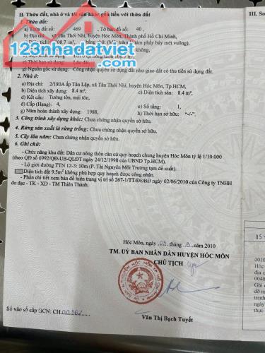 Tết tới nợ dí bán gấp nhà trước tết để trả nợ ngay Tân Thới Nhì 12,Hóc Môn ,Sổ Riêng 920Tr - 1