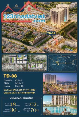 🏣🏣Liền kề 67.5m² hướng Đông Nam Golden Point Đồng Hòa - mở cửa chạm ngay tiện ích.