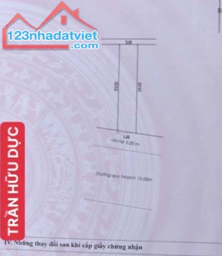 BÁN LÔ ĐẤT ĐẸP KỀ GÓC ĐƯỜNG TRẦN HỮU DỰC, TĐC TÂN TRÀ - GIÁ RẺ 120M2/5,5TỶ