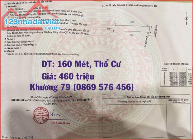 BÁN LÔ NỀN THỔ CƯ TẠI XÃ DIÊN TÂN DIÊN KHÁNH KHÁNH HOÀ - 3