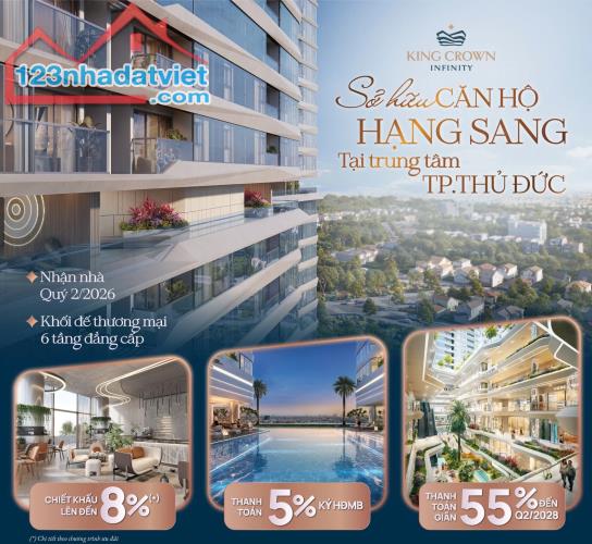 30% Nhận Nhà Căn Góc 1PN-2PN-3PN View Hồ Bơi & Land Mark 81 Tại King Crown Infinity Võ Văn - 4