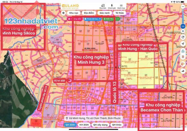 Siêu phẩm lô đất sát bên KCN Minh Hưng III, ngay đất phường đất đô thị , Giá  bán 1tr3/m2 - 4