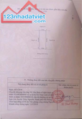 -Chào Bán lô 150 m, Phân lô Bấc Vang -Dương Quan, Thuỷ Nguyên, HP  ✅👉Diện tích: 150 m2( N - 1