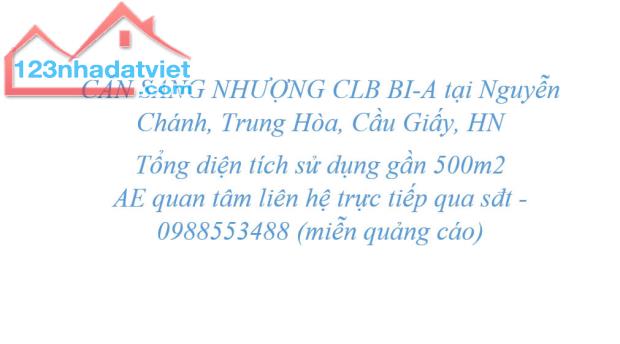 CẦN SANG NHƯỢNG CLB BI-A tại Nguyễn Chánh, Trung Hòa, Cầu Giấy, HN (gần BIGC THĂNG LONG)