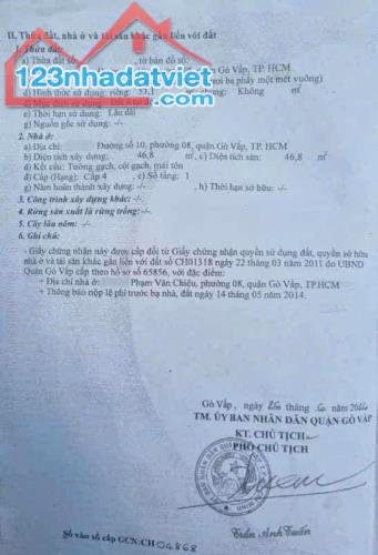 Bán nhà 439/ Nguyễn Văn Khối, P.8, Gò Vấp: 4 x 17, giá 4,75 tỷ. - 2