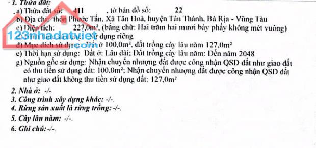 CHỦ CẦN BÁN GẤP ĐẤT BÀ RỊA VŨNG TÀU GIÁ 50TY