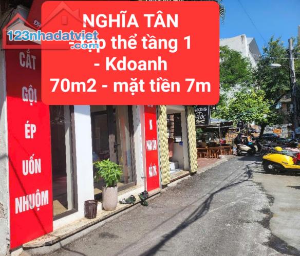 tập thể tầng 1 - NGHĨA TÂN - kinh doanh - 70m2, mặt tiền 7m - 0859990768