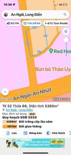 bán 5300m đât CLN 2 mặt tiền  xã an ngại huyện long điền bà rịa - 1