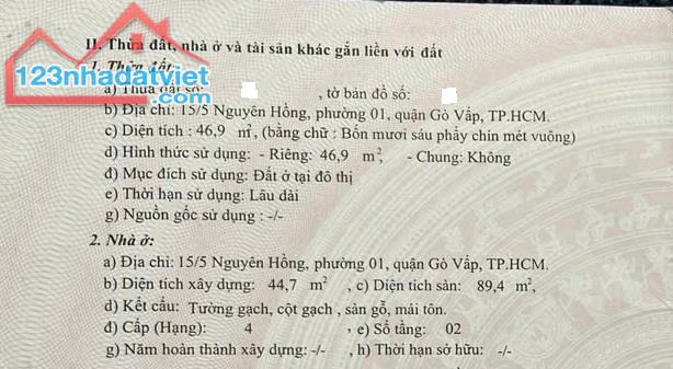 Nhà 3 tầng 3.3x17m 15/5 Nguyên Hồng 6.3 tỷ